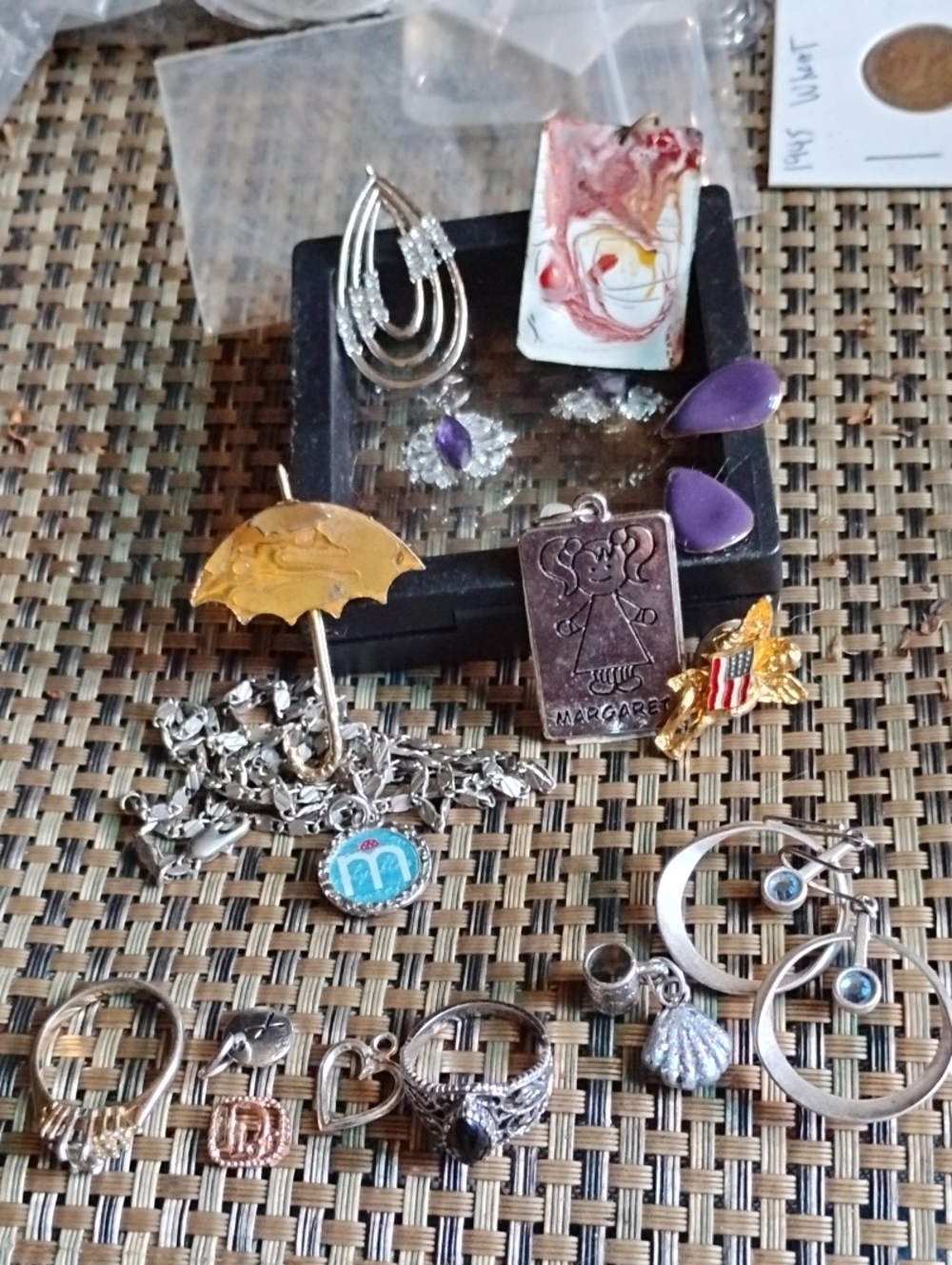 Assorted Purple and Gold Women’s Jewelry Earrings and Charms